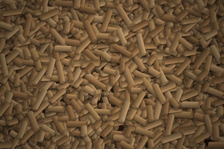 Granulés de bois de 6 mm vus de près